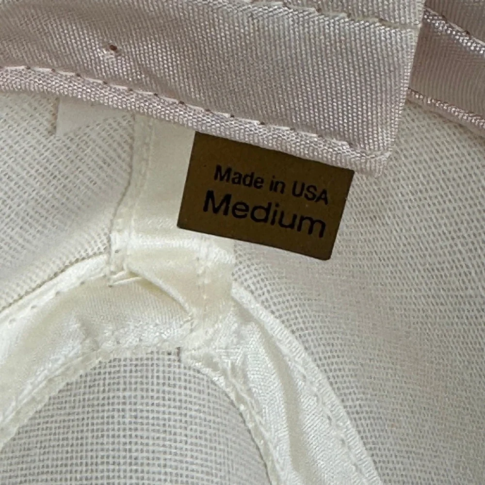 Panama Jack Mens Canvas Safari Fedora Hat Cream Off‎ White Made in USA Medium
